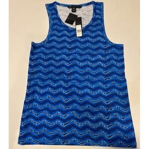 Marc‎ by Marc Jacobs Graphic Print Tank Top Blue Waves NWT - Size XXS MSRP $78